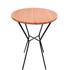 DECO MIMBRE - Mesa de Bar Redonda Fierro 70x100x70 cm Natural