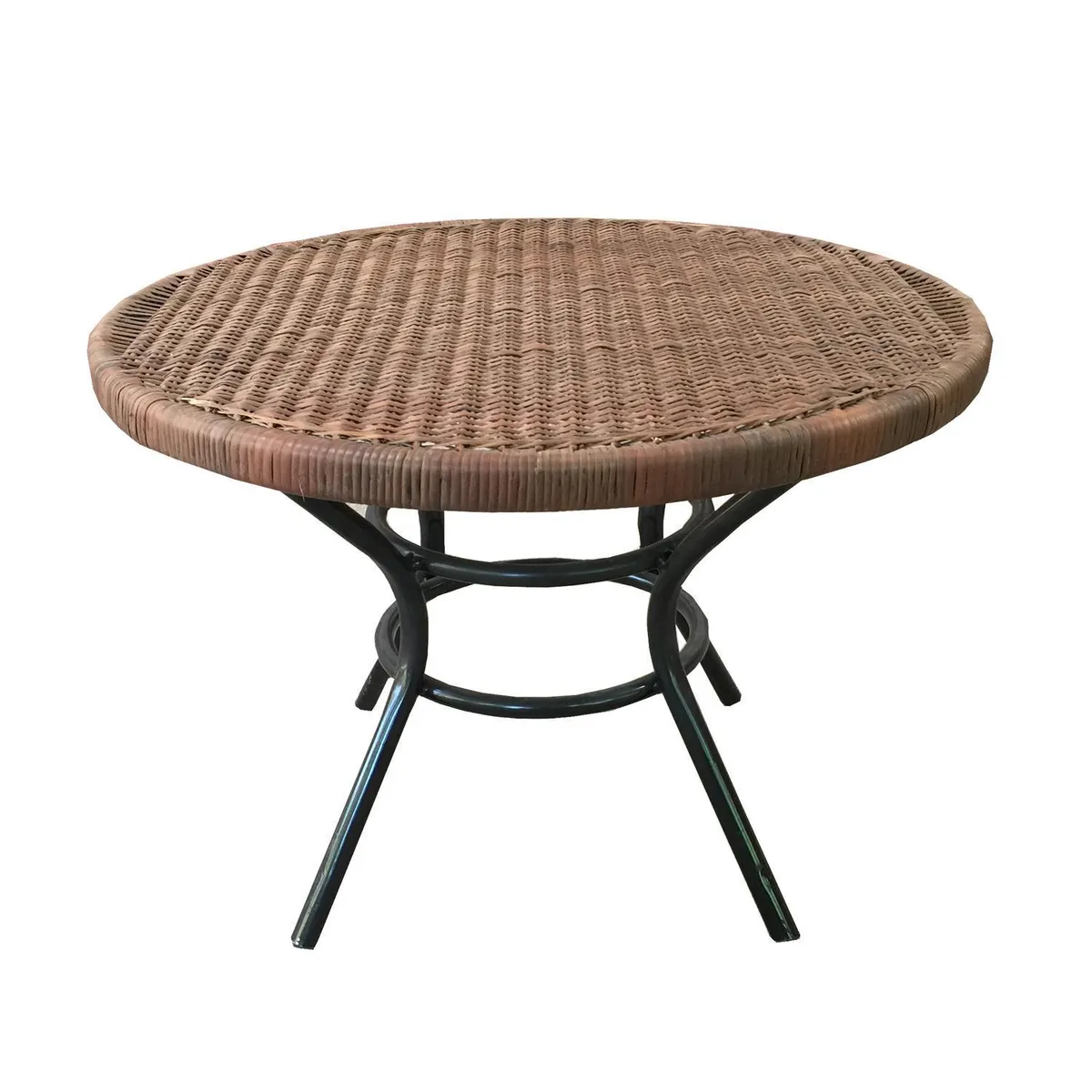 DECO MIMBRE - Mesa Nido Redonda Fierro 55x40x55 cm Chocolate