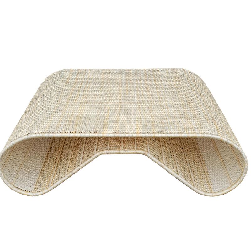 DECO MIMBRE - Mesa Gina Rectangular Mimbre<multisep/>Fierro 120x35x80 cm Blanca