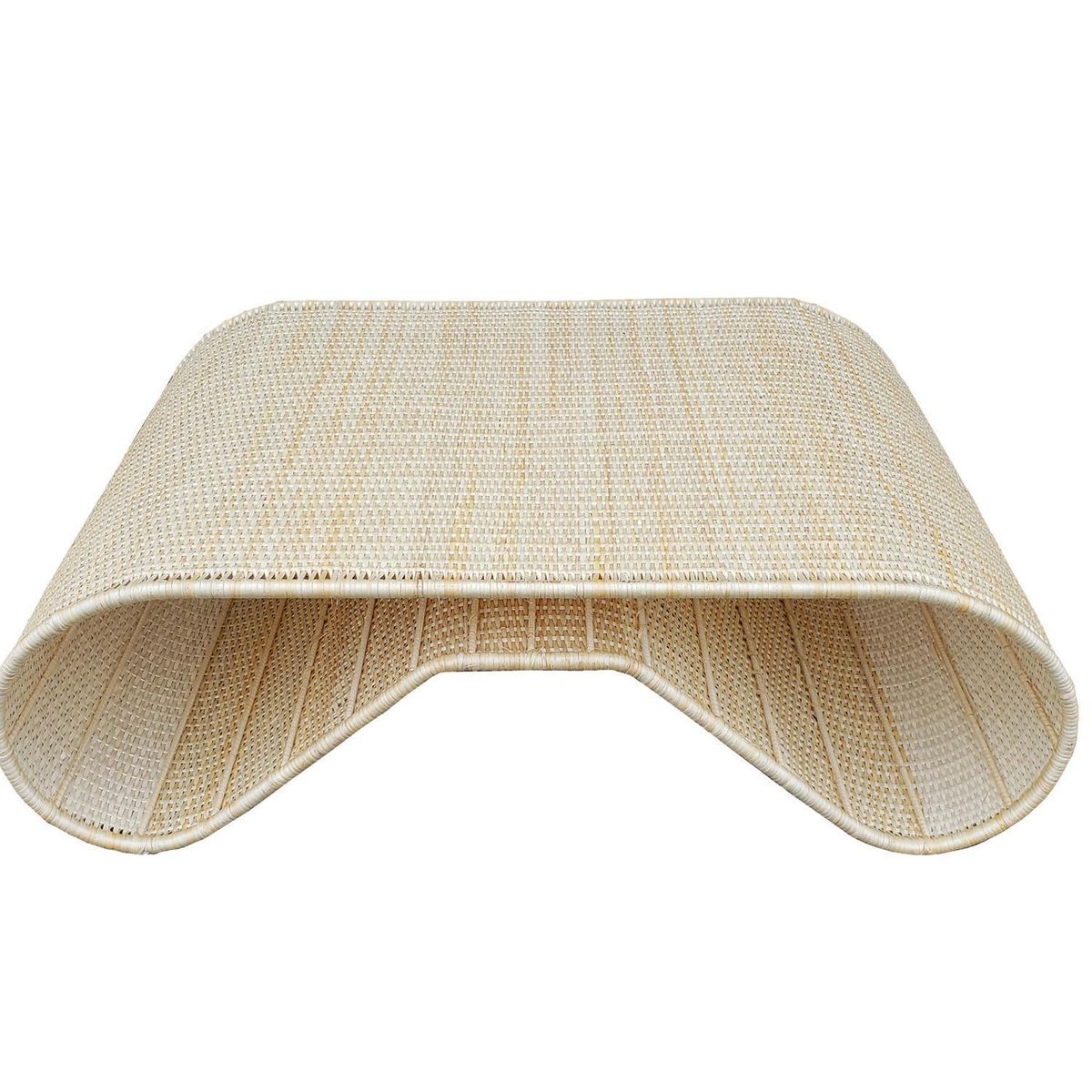 DECO MIMBRE - Mesa Gina Rectangular MimbreFierro 120x35x80 cm Blanca