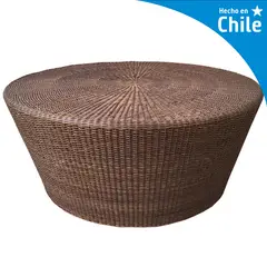 DECO MIMBRE - Mesa Cónica Redonda MimbreFierro 100x45x100 cm Chocolate