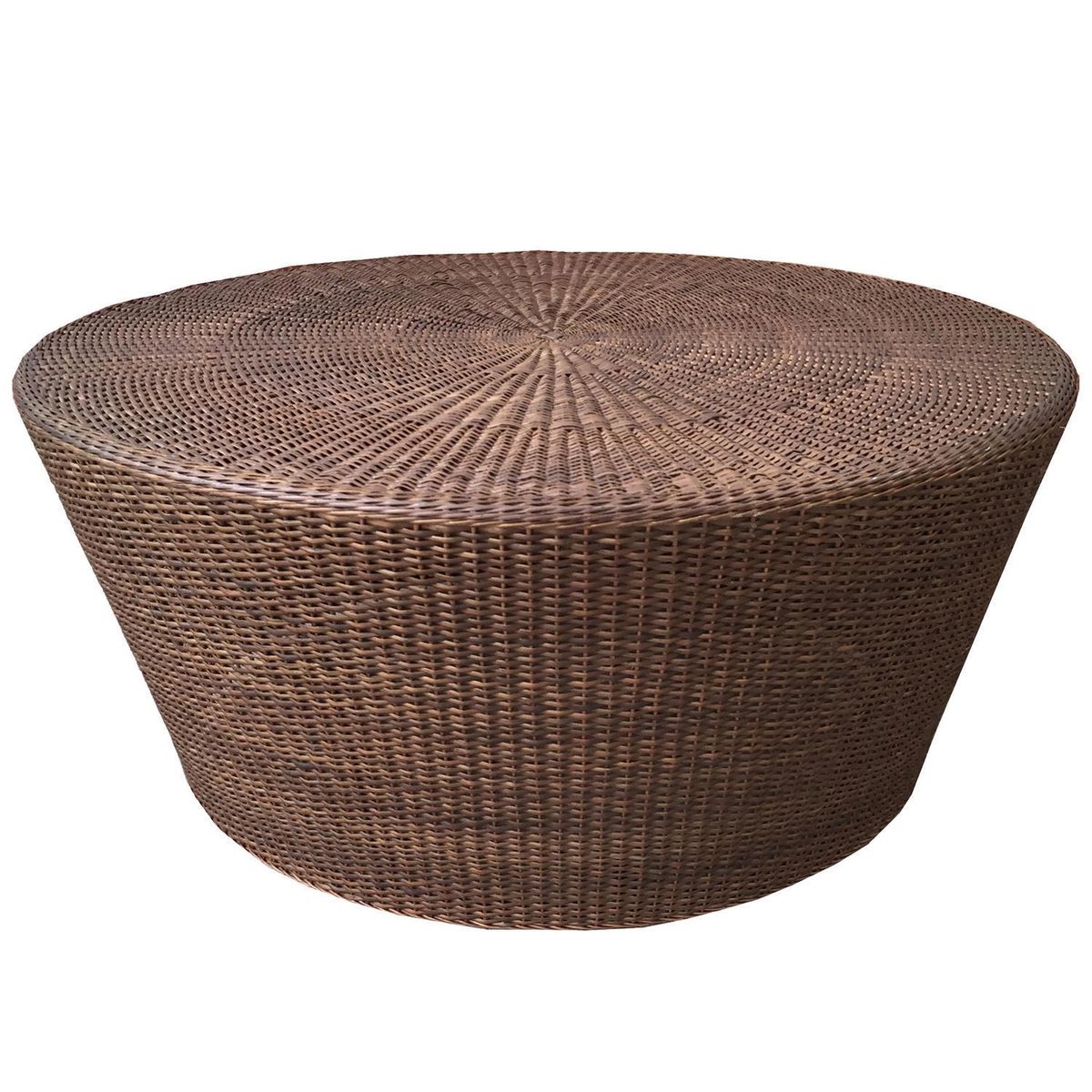 DECO MIMBRE - Mesa Cónica Redonda MimbreFierro 100x45x100 cm Chocolate