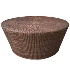 DECO MIMBRE - Mesa Cónica Redonda Mimbre<multisep/>Fierro 100x45x100 cm Chocolate