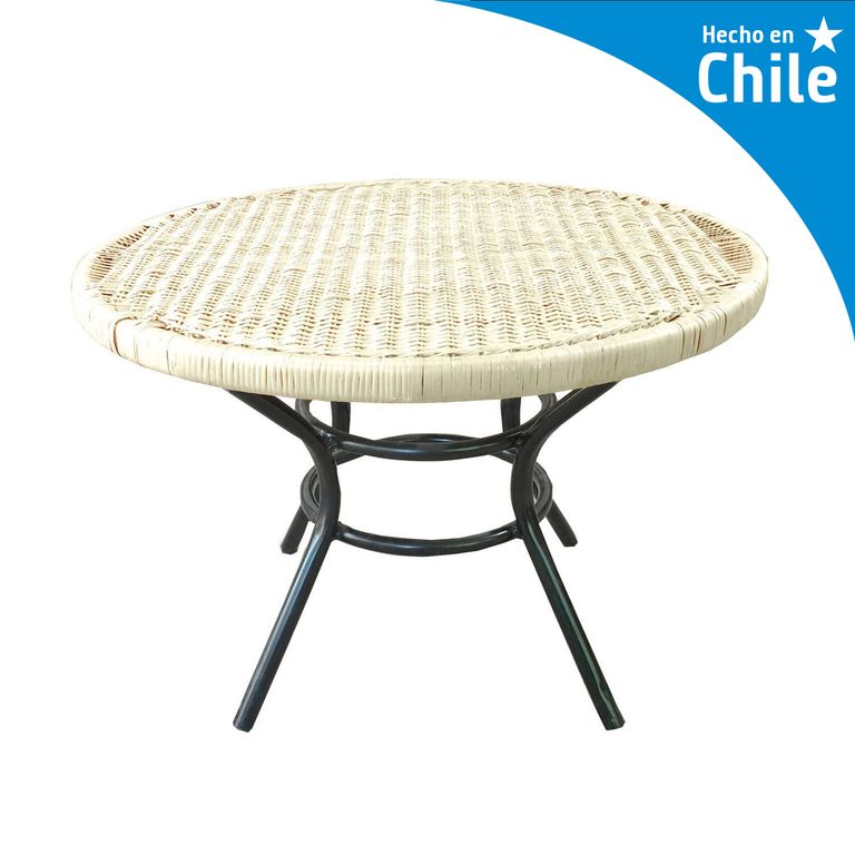 Mesa Nido Redonda Fierro 55x40x55 cm Blanca