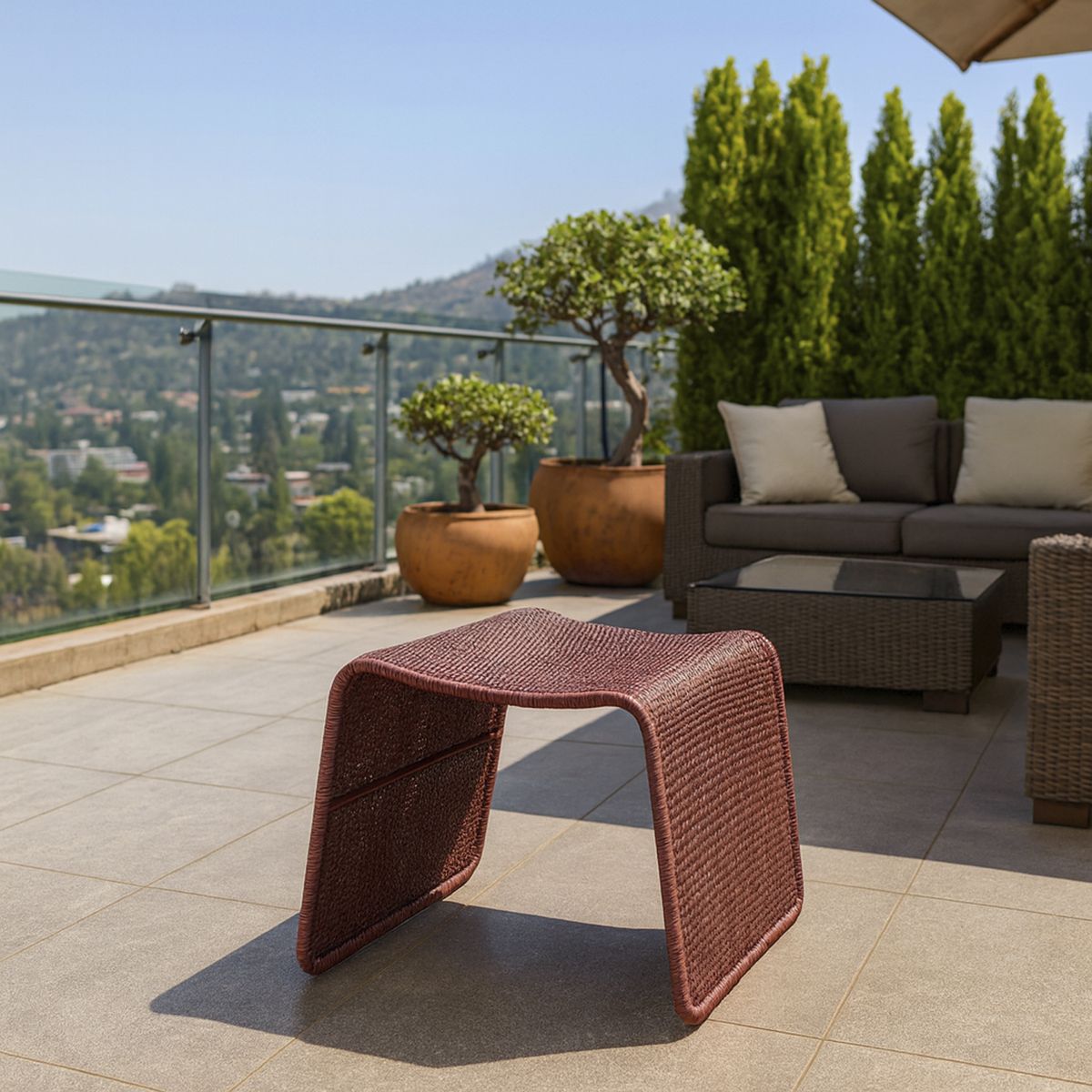 DECO MIMBRE - Puff attimo chocolate Chocolate