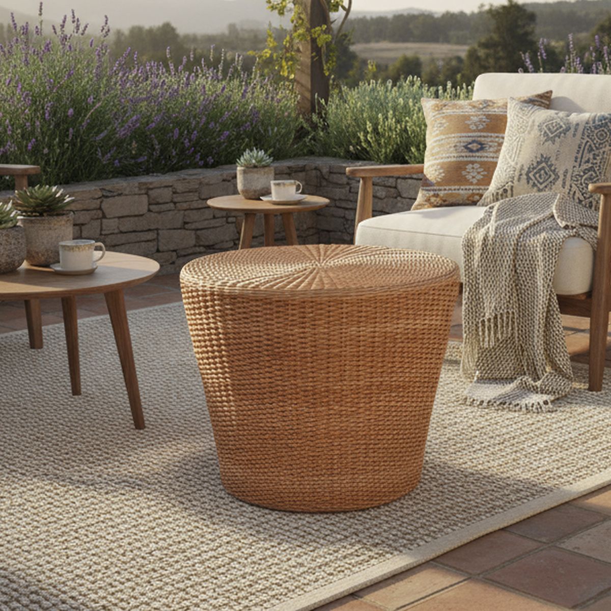 DECO MIMBRE - Puff conico natural Natural