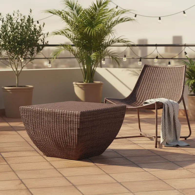 DECO MIMBRE - Puff cubico chocolate Chocolate