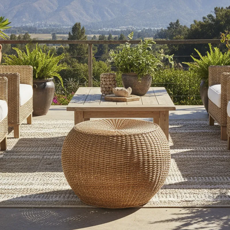 DECO MIMBRE - Puff antonio natural