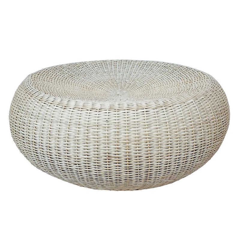 DECO MIMBRE - Puff donut blanco Blanco