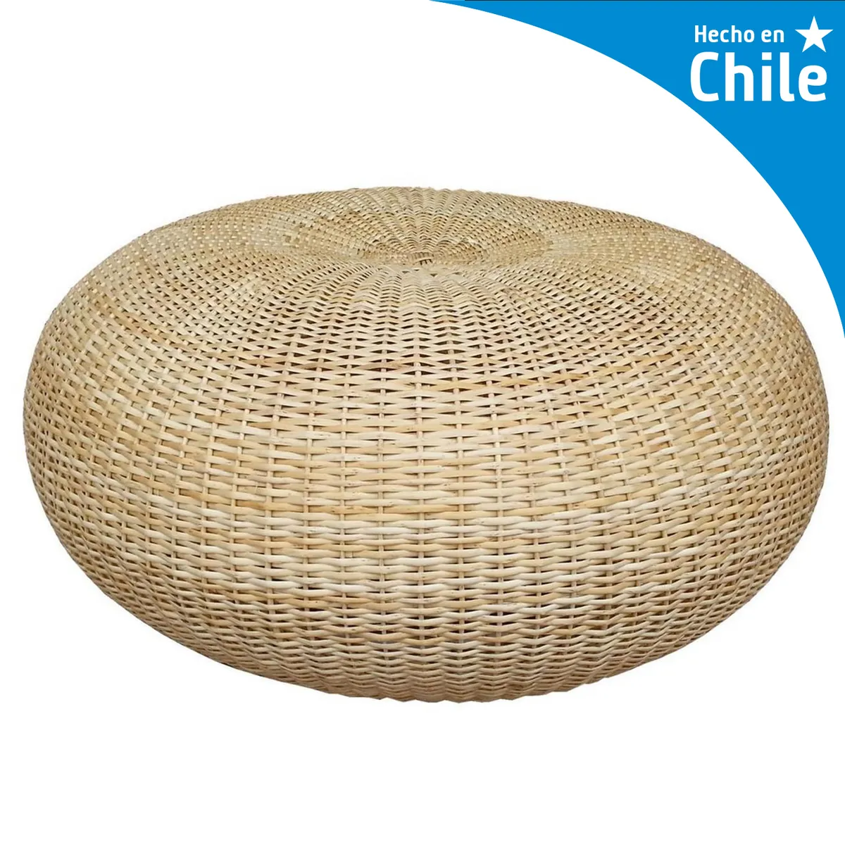 Puff colonial blanco, marca DECO MIMBRE - Foto Principal