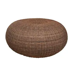DECO MIMBRE - Puff colonial chocolate Chocolate