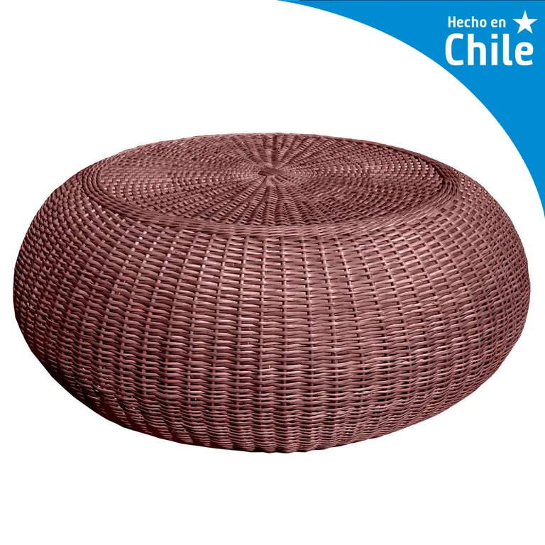 Mesa Puff Redonda Mimbre 100x50x100 cm Chocolate