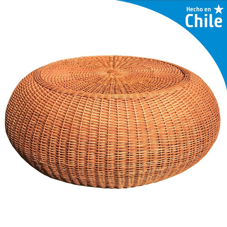 Mesa Puff Redonda Mimbre 100x50x100 cm Natural