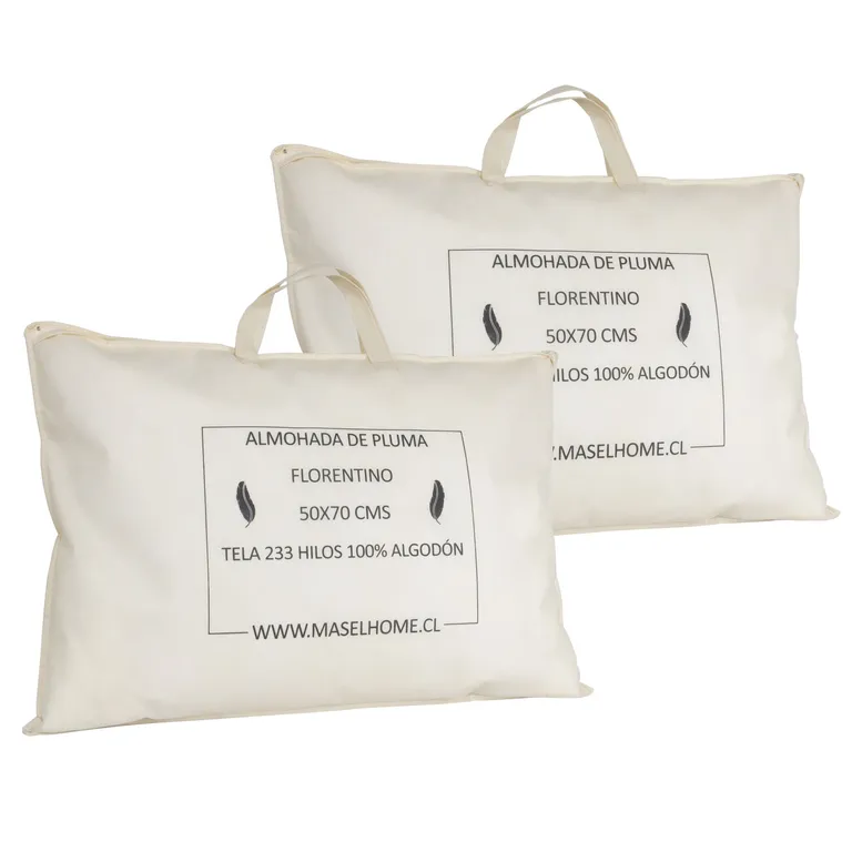 Pack de 2 Almohadas de Plumas para Dormir 50x70 cm