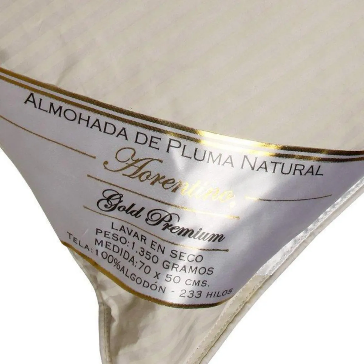 MASEL - Pack de 2 Almohadas de Plumas para Dormir 50x70 cm