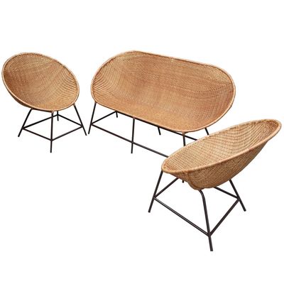 Imagen 2 del producto Juego de Terraza Living Mimbre Chocolate 4 Personas