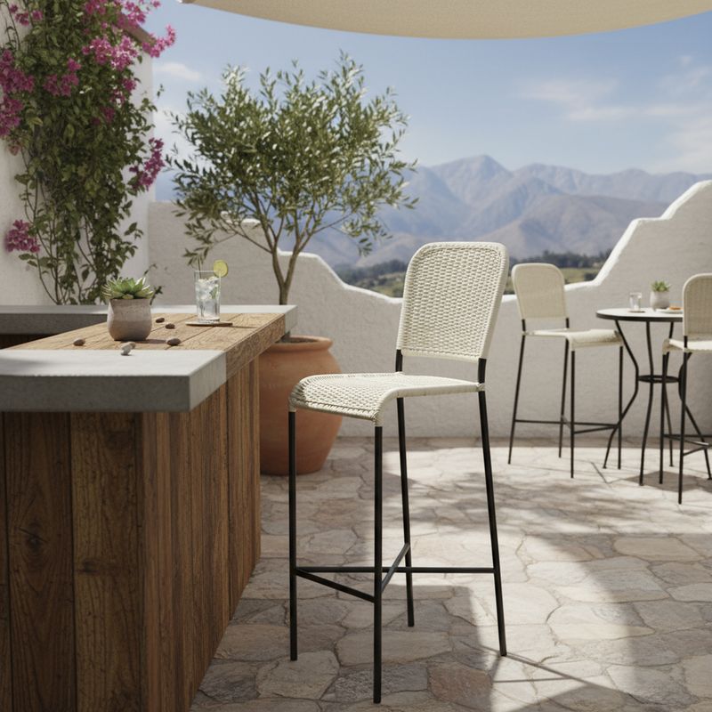 DECO MIMBRE - Silla bar costa blanca Blanco