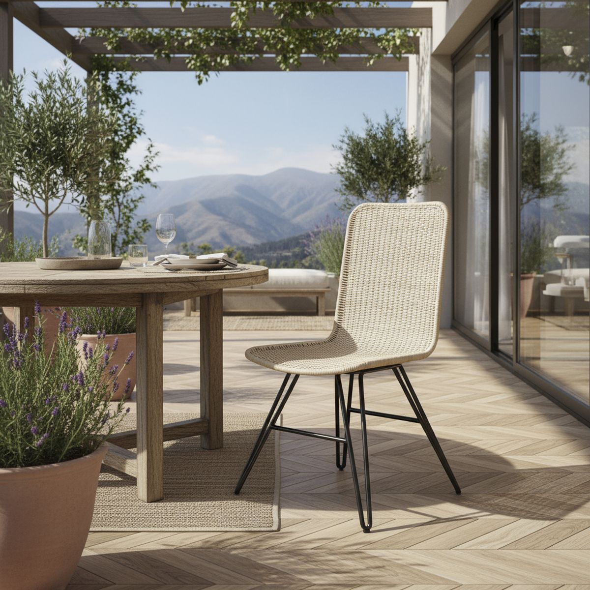 DECO MIMBRE - Silla comedor gina blanca Blanco