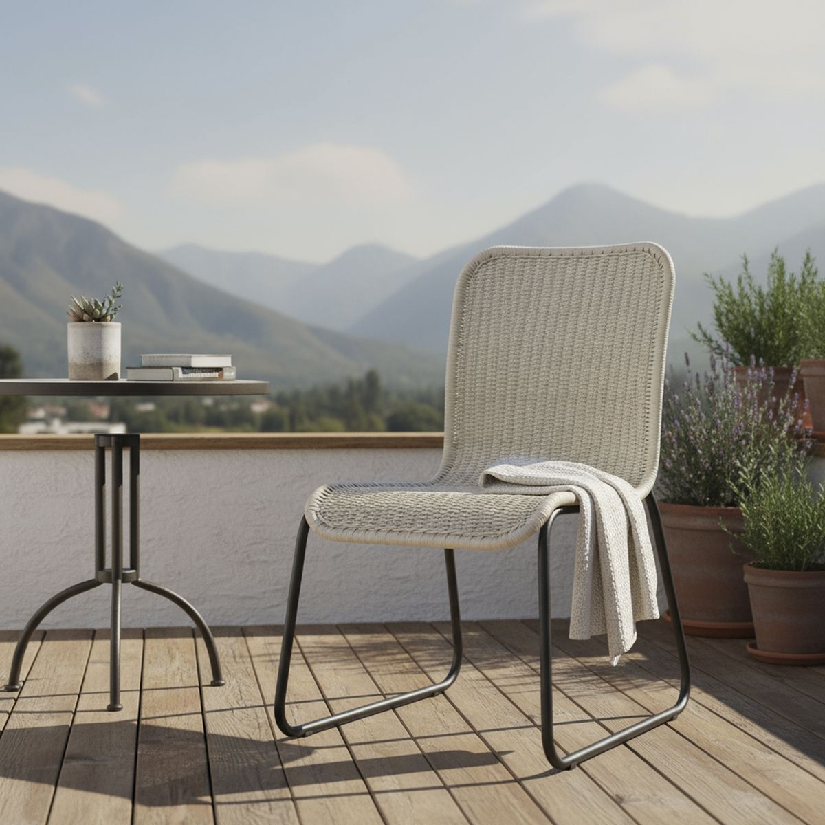 DECO MIMBRE - Silla comedor curvas blanca Blanca