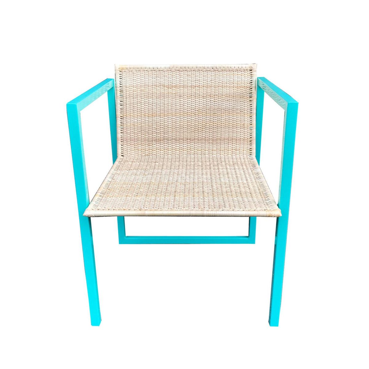 DECO MIMBRE - Sillón para Terraza Metal Blanco 80x65x60 cm