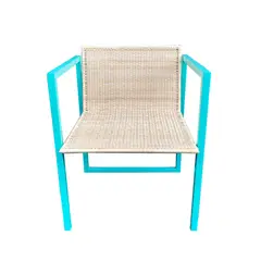 DECO MIMBRE - Sillón para Terraza  Blanco 80x65x60 cm