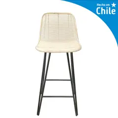 DECO MIMBRE - Silla bar cantillana blanca Blanco