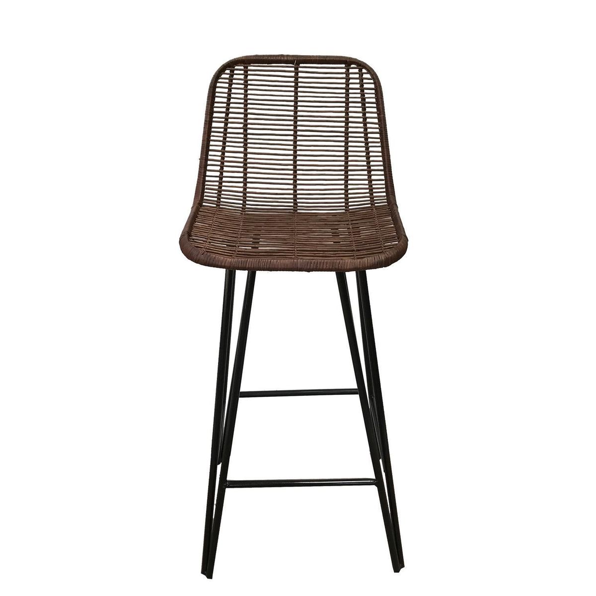 DECO MIMBRE - Silla para Terraza Fibra Natural Cantillana Chocolate 100x40x35 cm