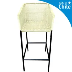 DECO MIMBRE - Silla bar cubica blanca Blanco