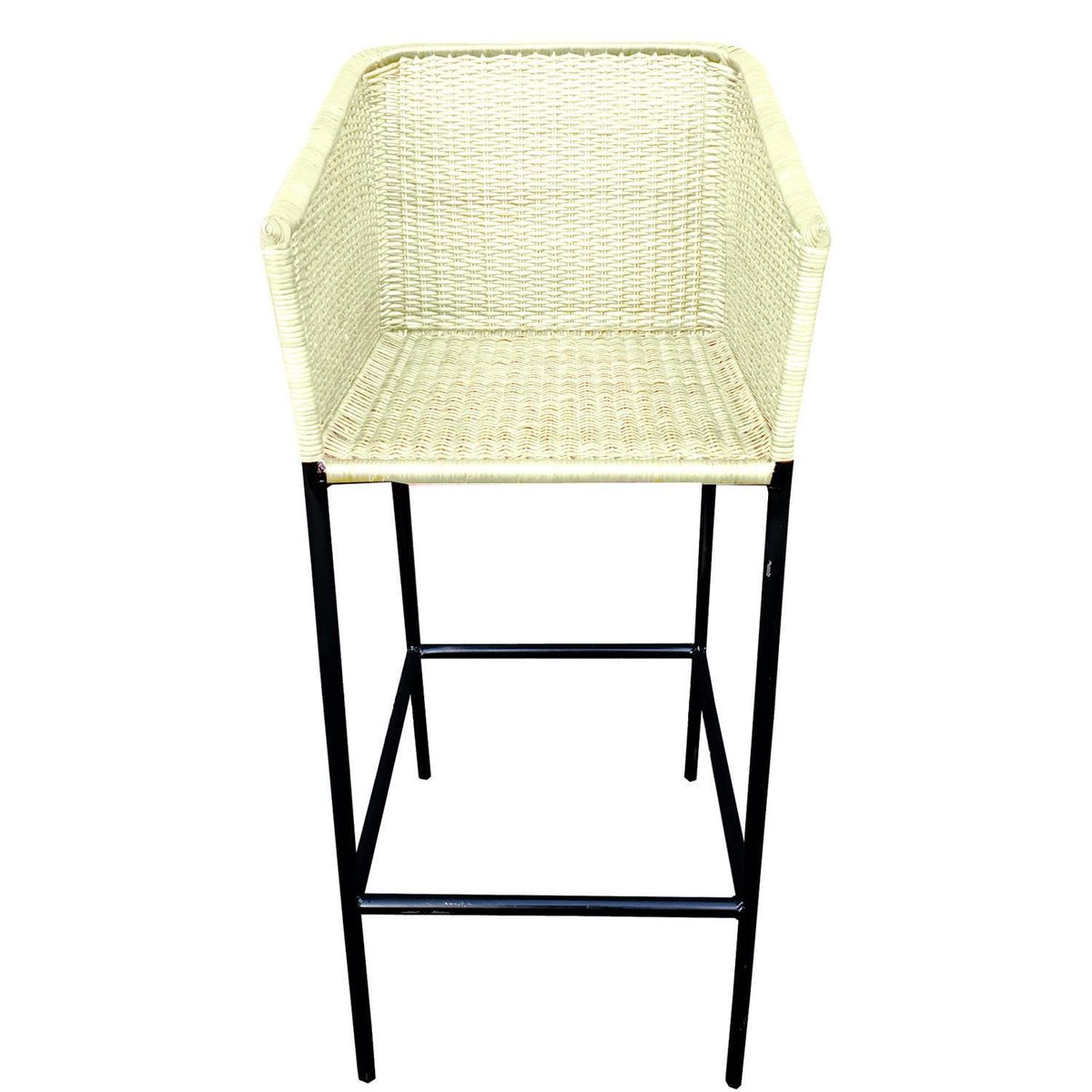 DECO MIMBRE - Silla bar cubica blanca Blanco