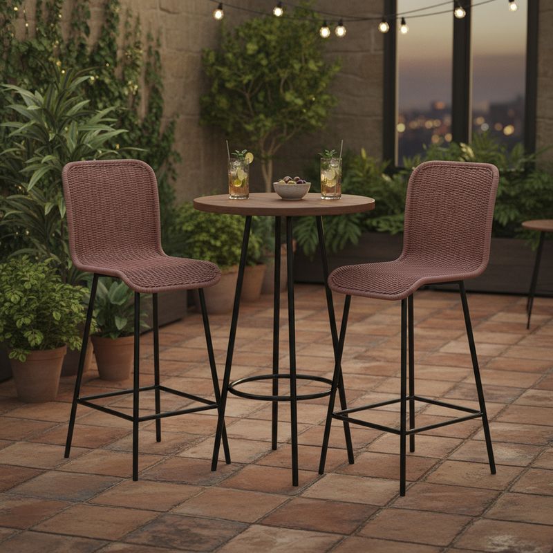 DECO MIMBRE - Silla bar curvas chocolate