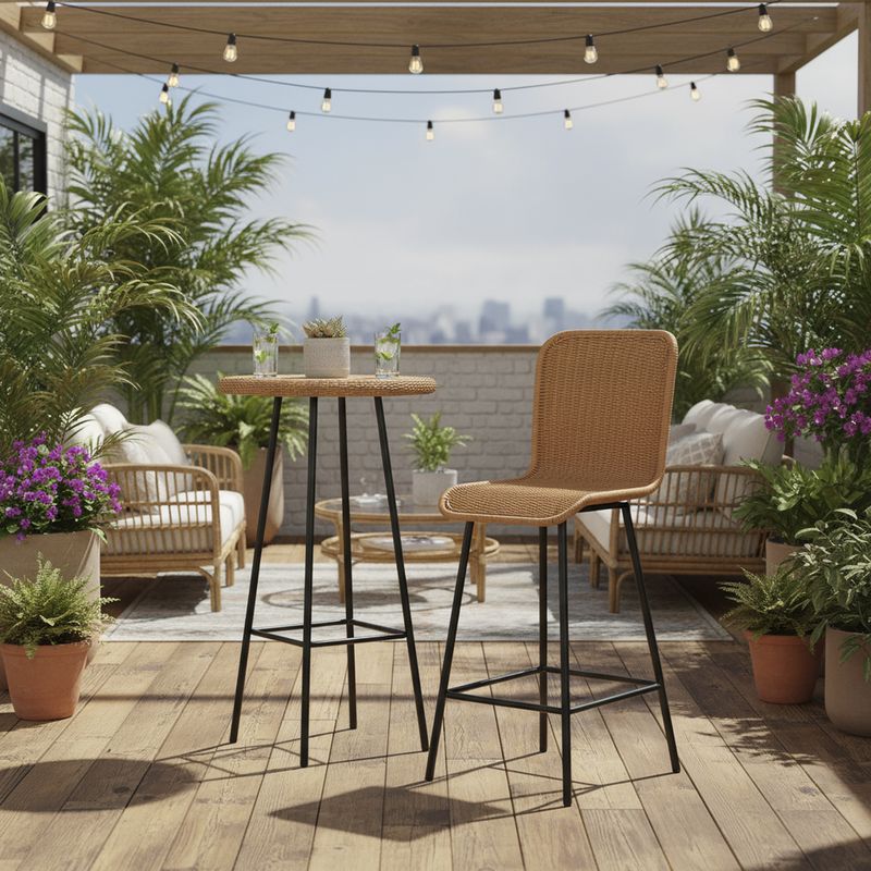 DECO MIMBRE - Silla bar curvas natural Natural