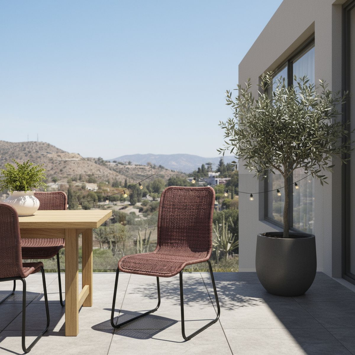 DECO MIMBRE - Silla comedor curvas chocolate