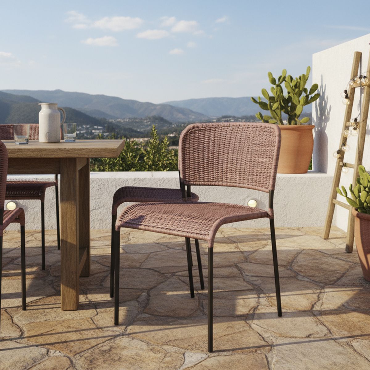 DECO MIMBRE - Silla comedor costa chocolate Chocolate