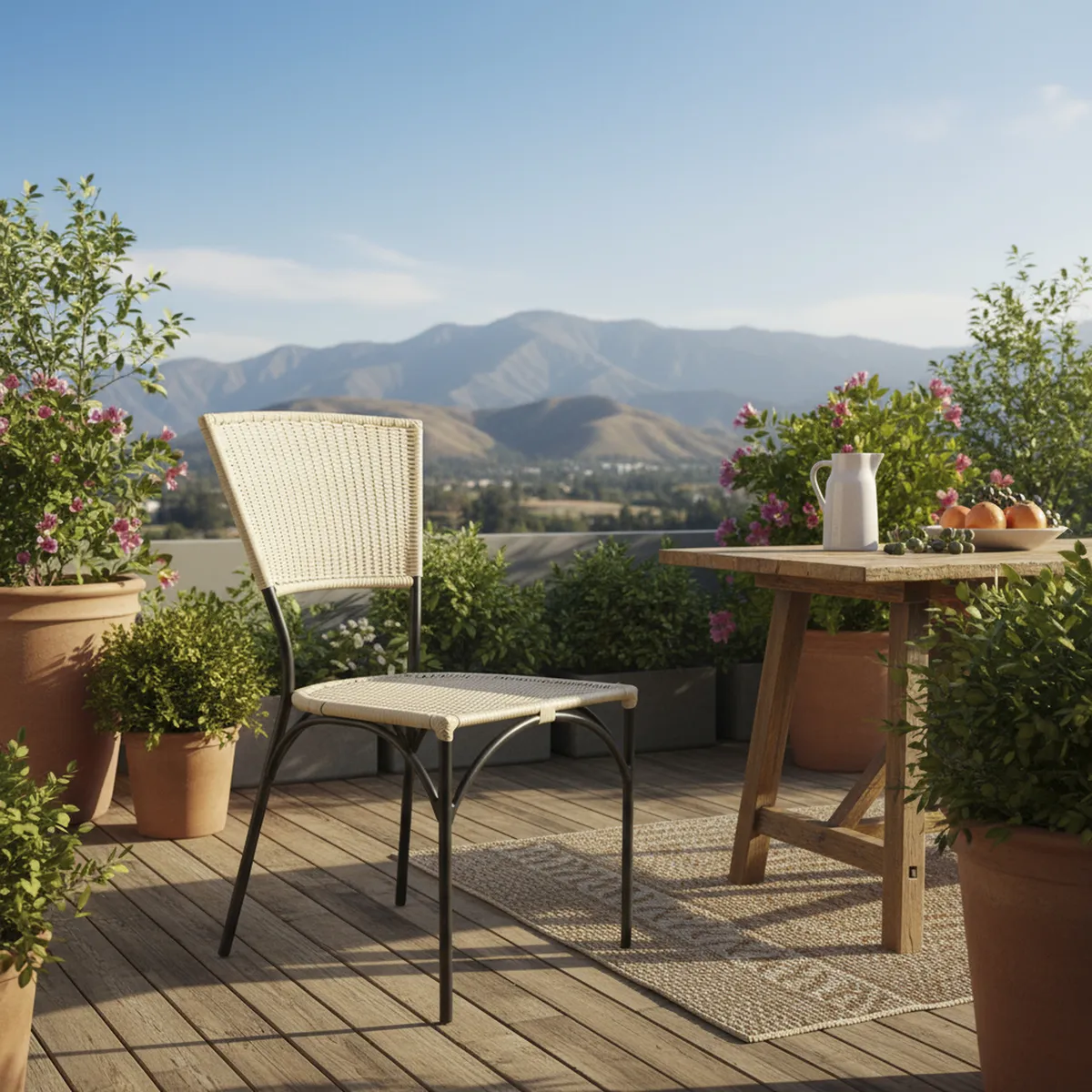 DECO MIMBRE - Silla comedor colonial blanca Blanco