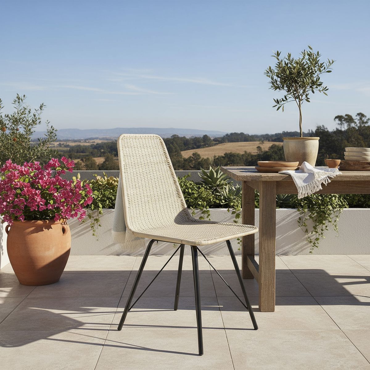 DECO MIMBRE - Silla comedor in blanca Blanco