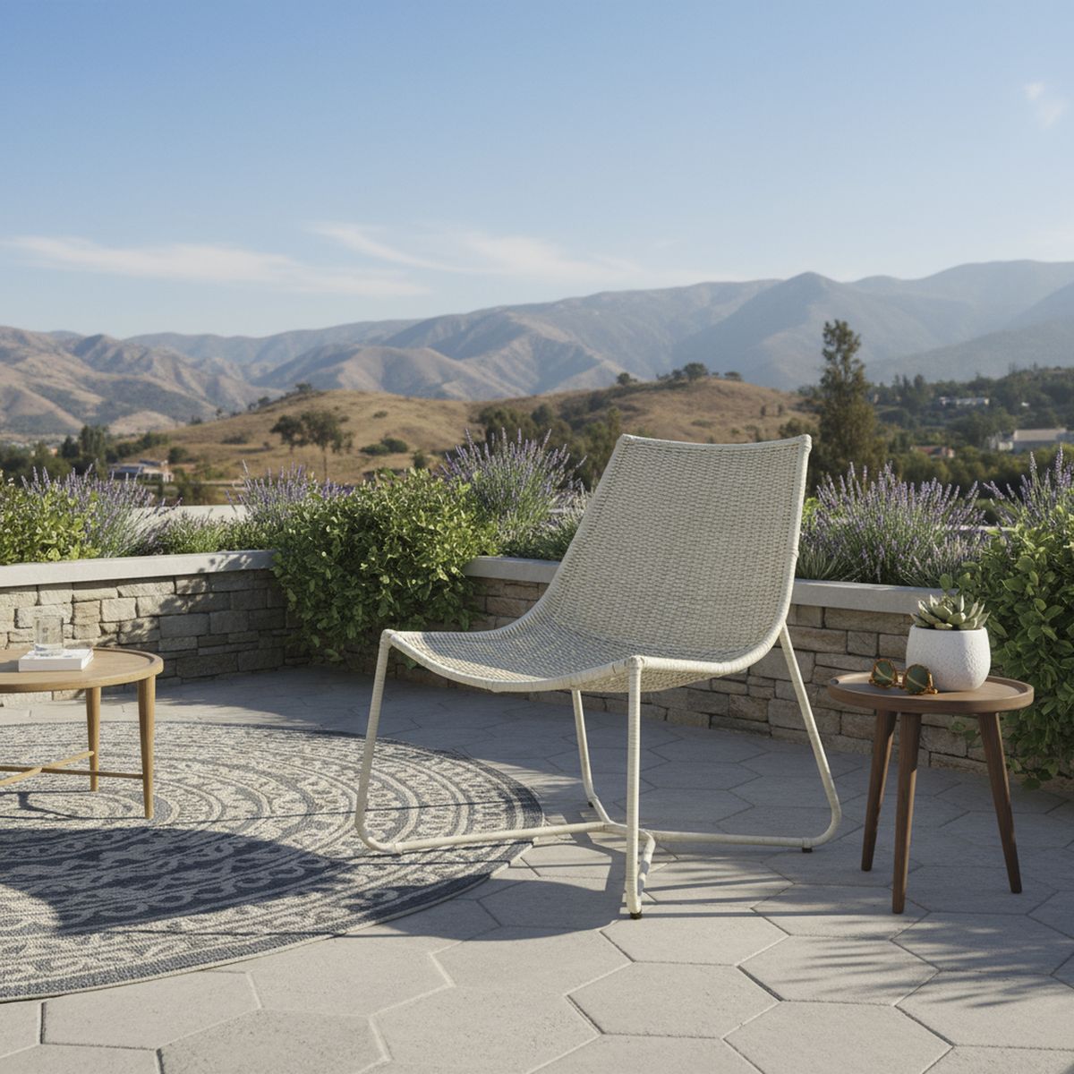 DECO MIMBRE - Sillón Luisa blanco fibra natural