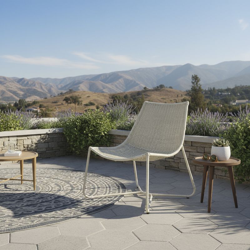 DECO MIMBRE - Sillón Luisa blanco fibra natural