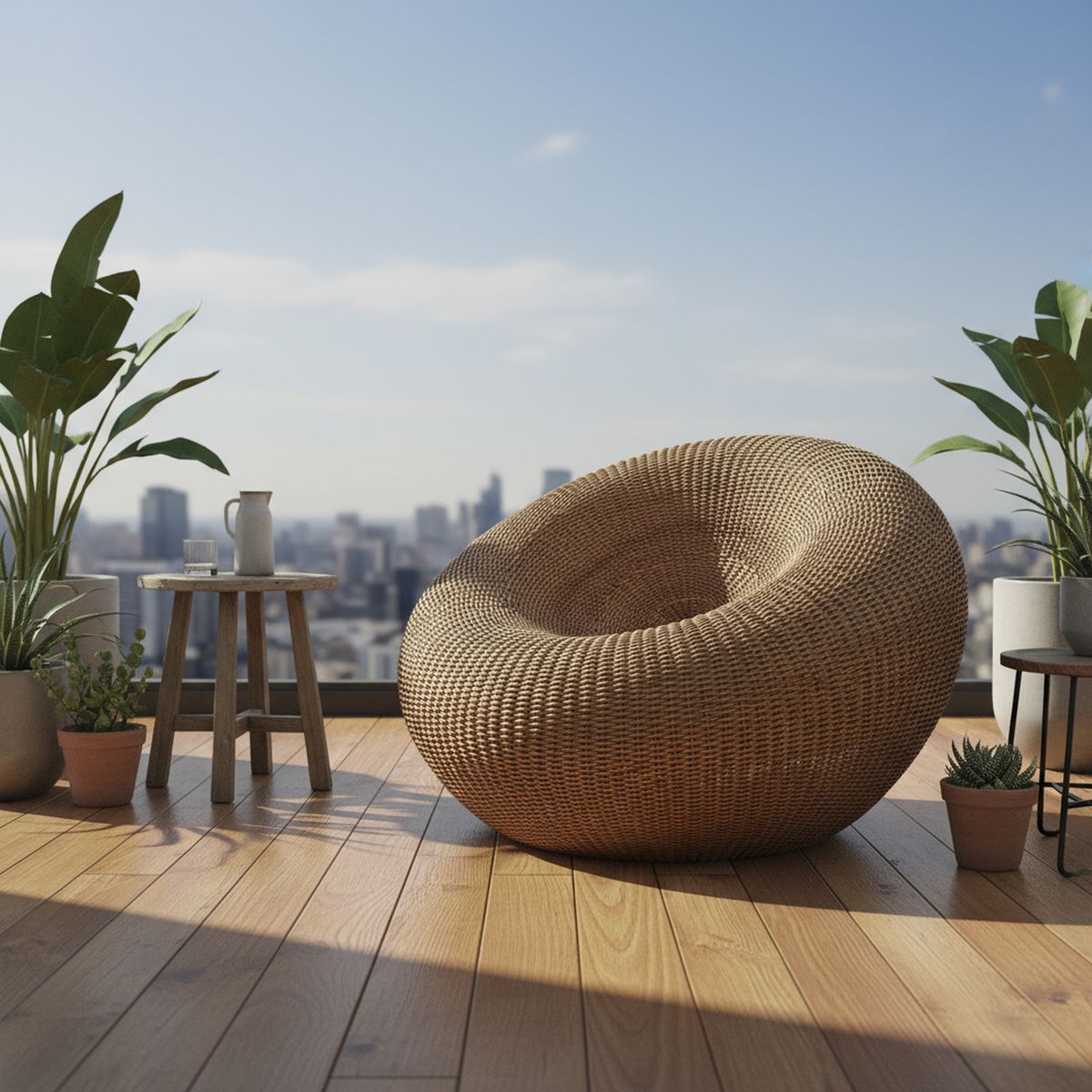 DECO MIMBRE - Sillón huevo fibra natural