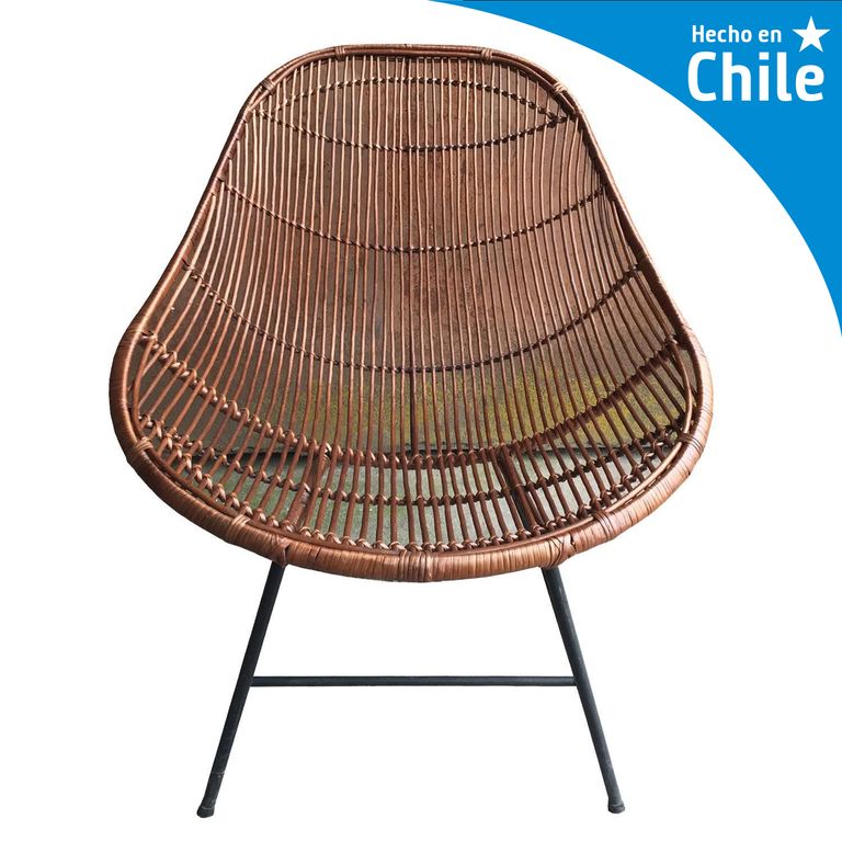 Sillón para Terraza Fibra Natural Chocolate 90x65x55 cm
