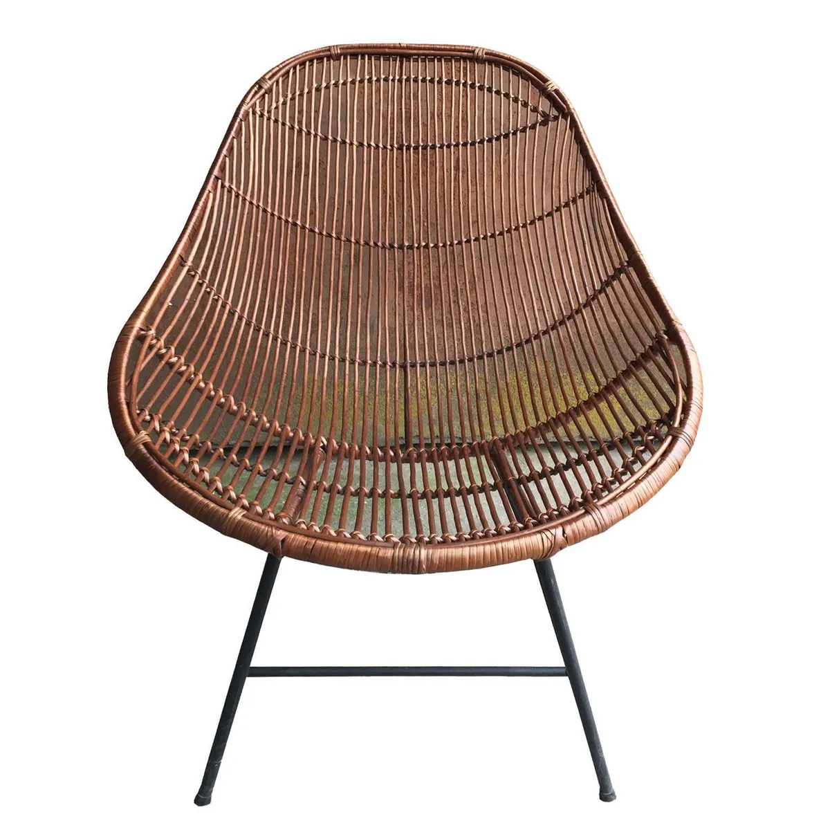 DECO MIMBRE - Sillón para Terraza Fibra Natural Chocolate 90x65x55 cm