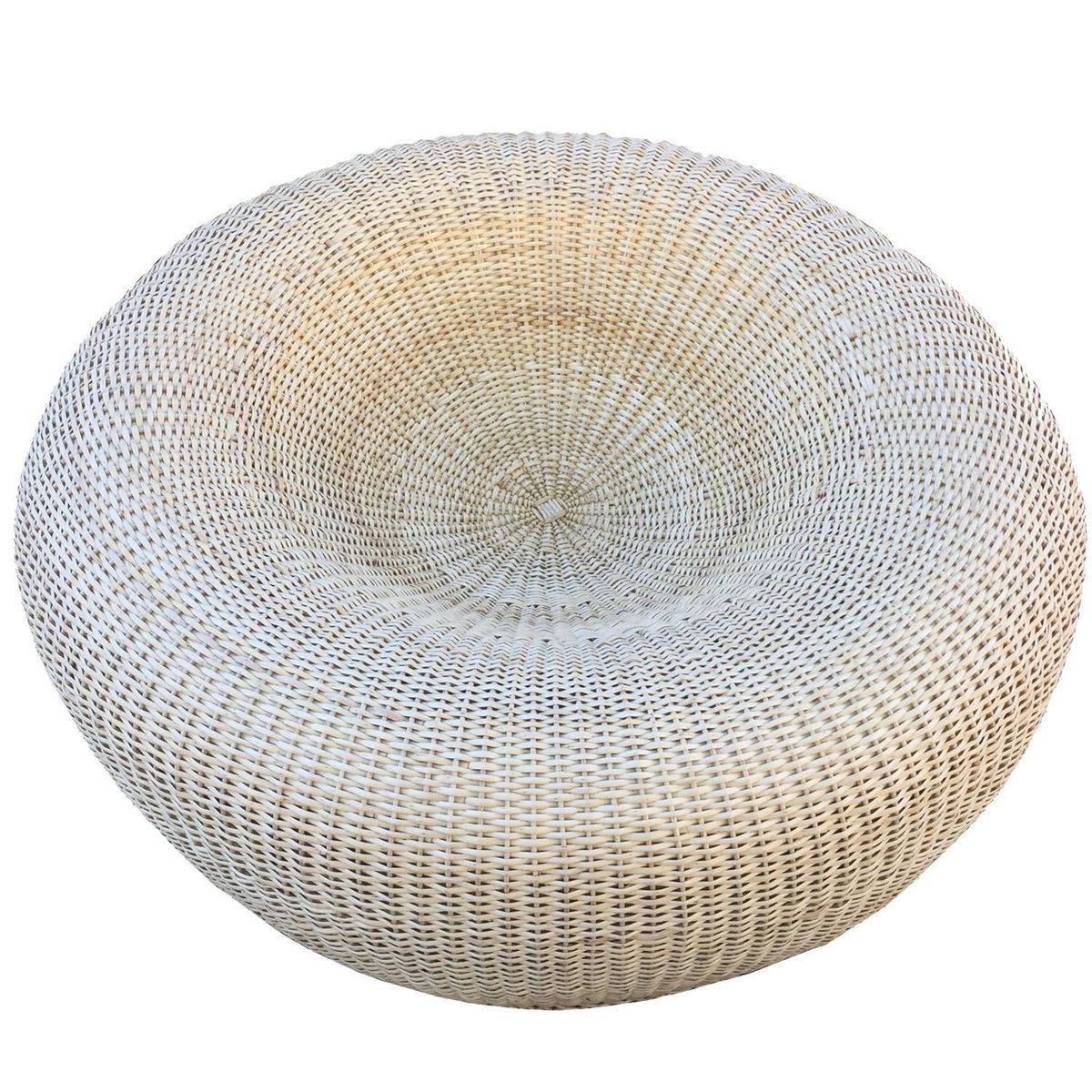 DECO MIMBRE - Sillón huevo blanco fibra natural