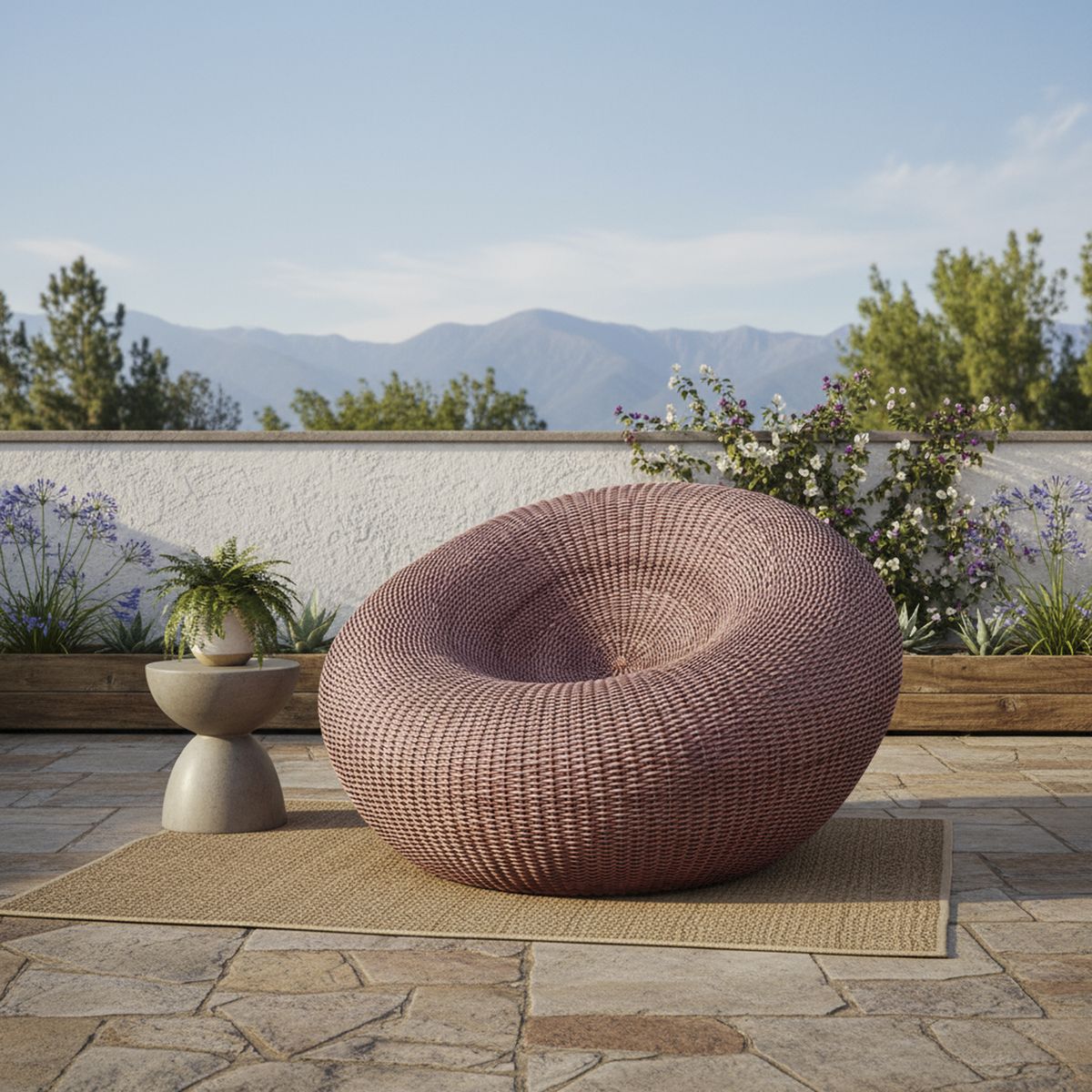 DECO MIMBRE - Sillón huevo chocolate