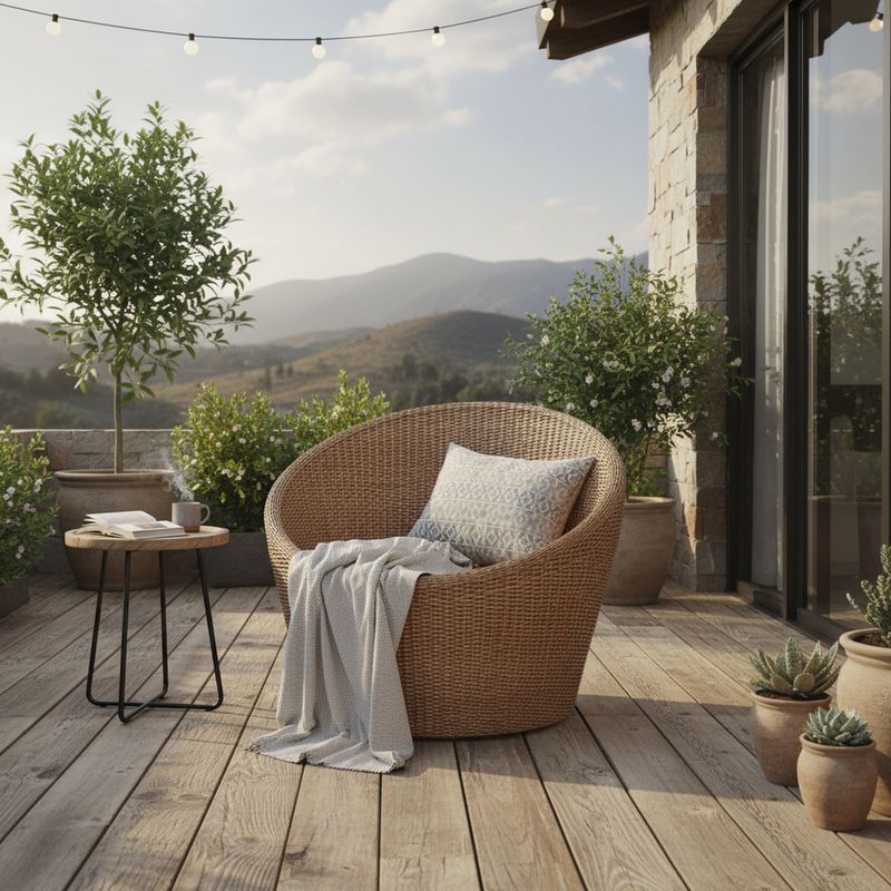 DECO MIMBRE - Sillón mao natural 80x80x70 cm