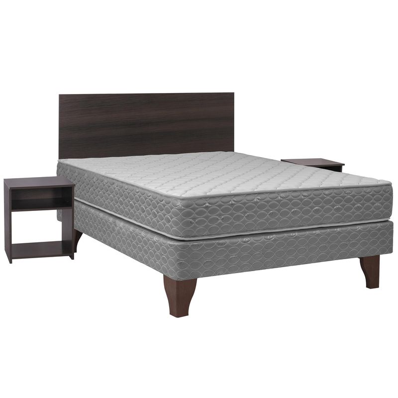 CELTA - Cama 2 plazas Europea Apolo Gris Oscuro