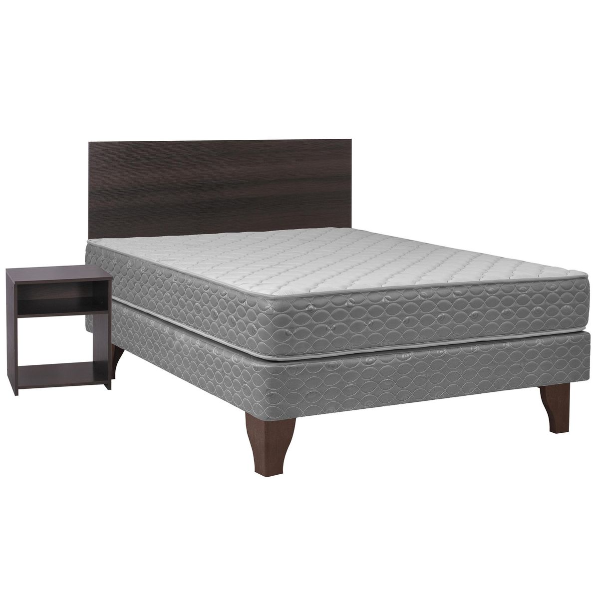 CELTA - Cama Full Europea Apolo Gris Oscuro