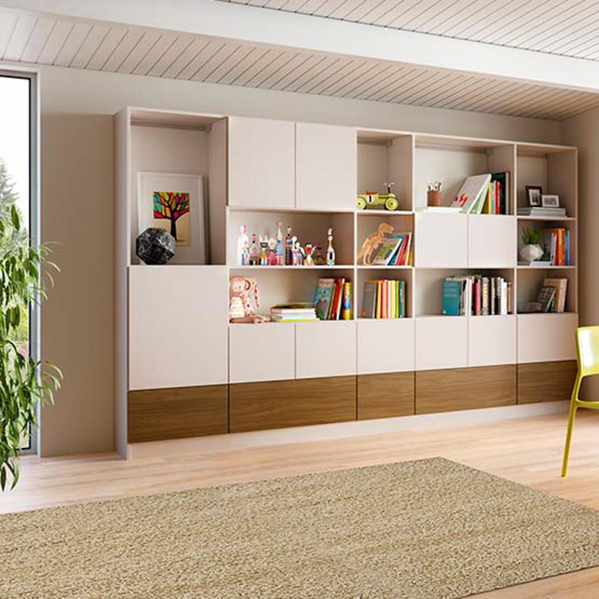 IDETEX - Alfombra Shaggy Lisa 133x180 cm Polipropileno Beige