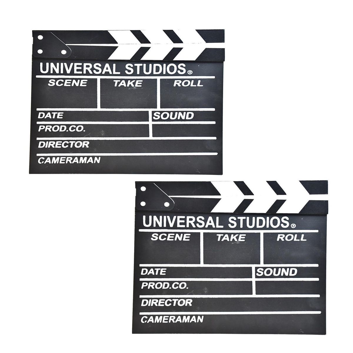 VGO - Pack 2 Claquetas de cine 26,5x30 cm madera