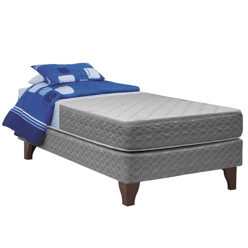 CELTA - Cama 1.5 Plazas Europea Apolo Gris Oscuro