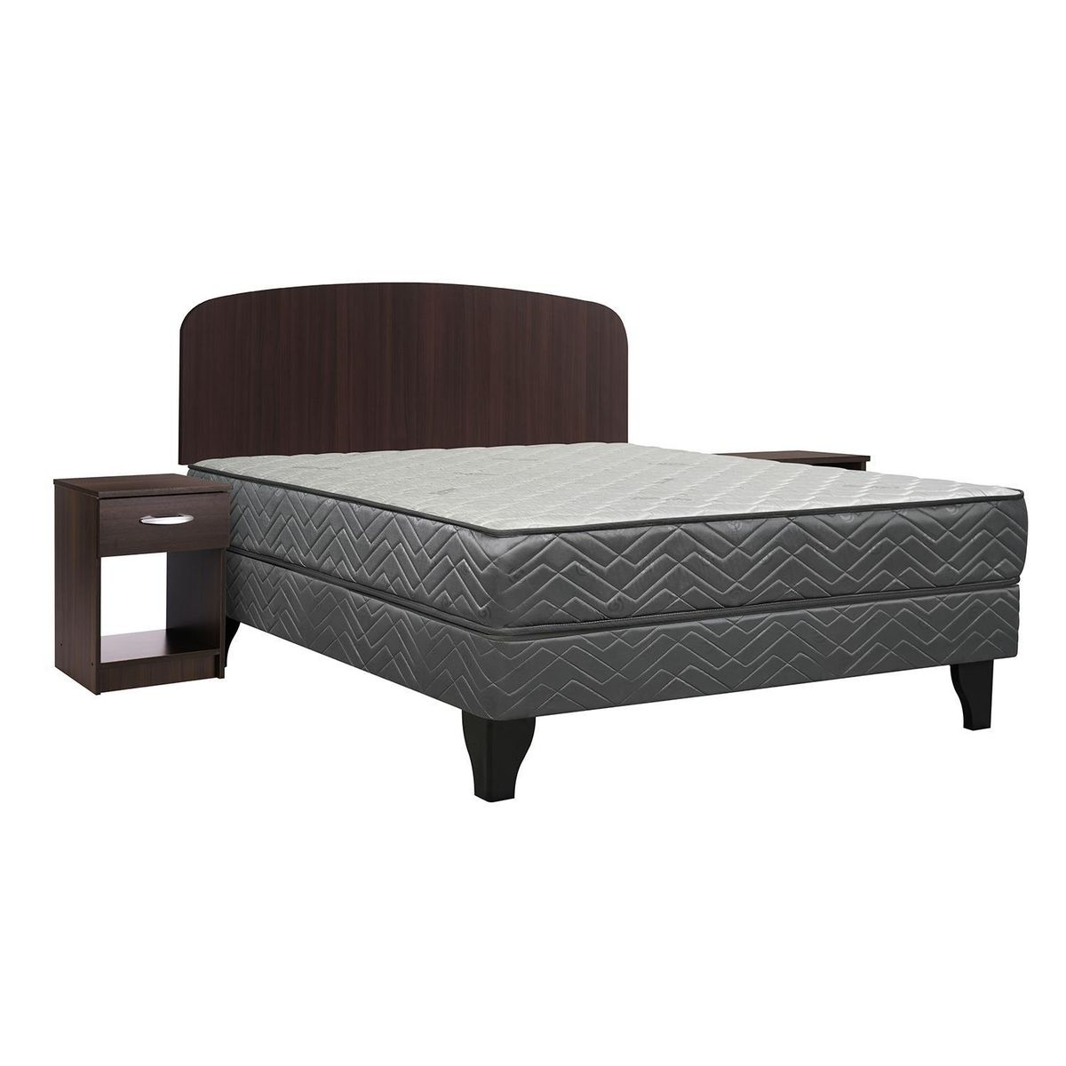 CELTA - Cama 2 plazas Europea Apolo Gris Oscuro