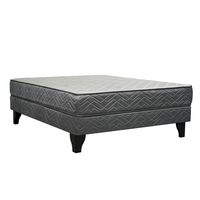 Cama Full Europea Apolo Gris Oscuro